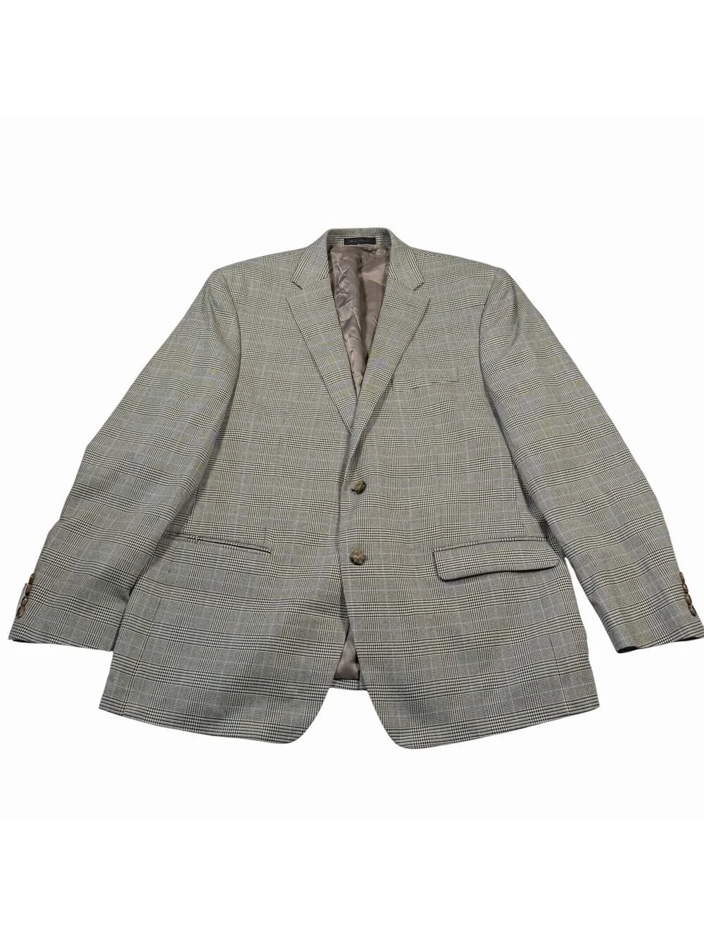 Lauren Ralph Lauren Men's Gray Glen Plaid Two-Button Blazer Sport Coat, Size 44R